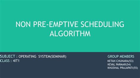 Non-Preemptive Scheduling Algorithm 的图像结果