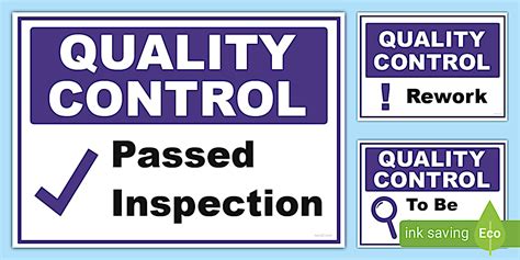 Quality Control Signage Posters | Display Items