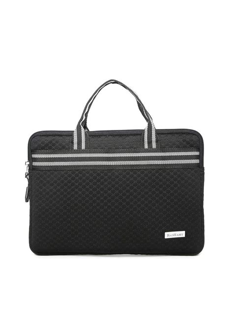 BAD HABIT Unisex Stylish Black Polyster Quilted Professional Laptop ...