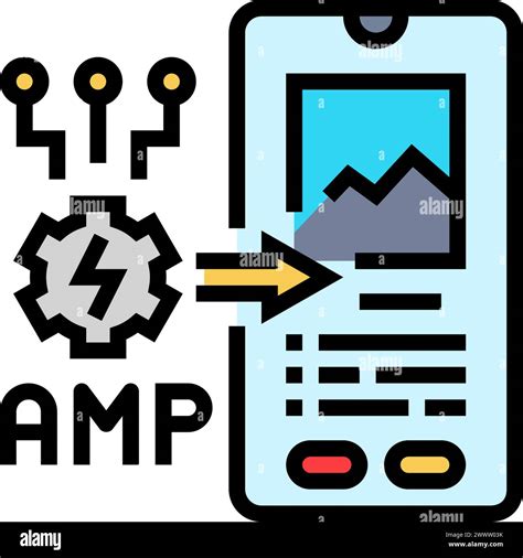 amp accelerated mobile pages seo color icon vector illustration Stock ...
