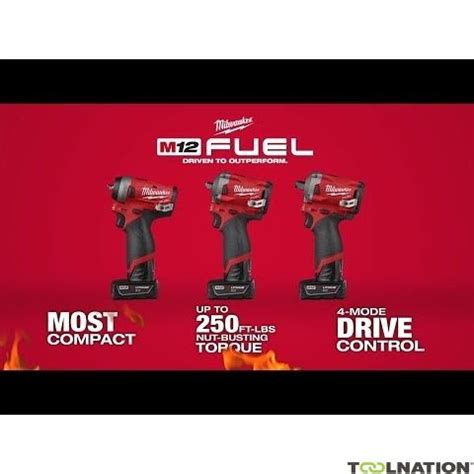 Milwaukee 4933464616 M12 FIWF12-422X 1/2" Fuel Battery Impact Wrench ...