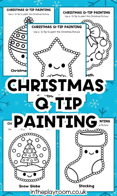 Christmas Q Tip Painting Printables Free - Printable Holiday Crafts