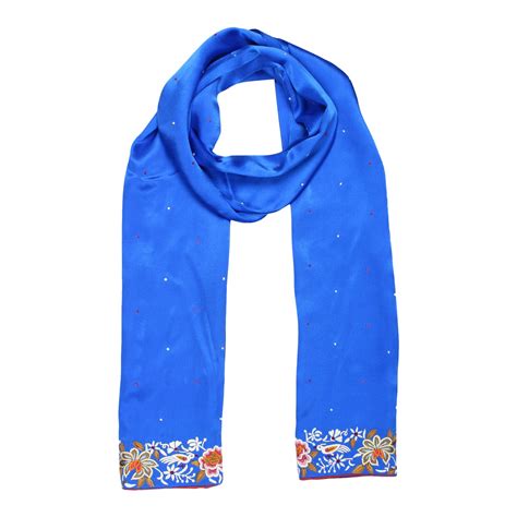 Blue Dancing Bird Parsi Border Stole – modarta