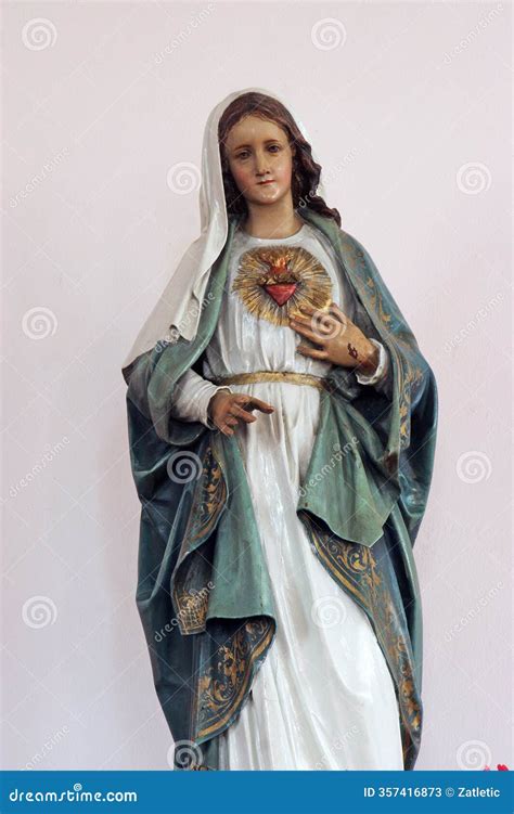 Immaculate Heart of Mary, Statue in the Church of the Immaculate Heart of Mary in Slavonski Brod ...