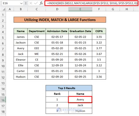 Image result for Using Large Function in Excel