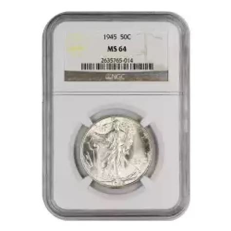 1945 Walking Liberty Half Dollar NGC MS-64 - Olevian Numismatic Rarities