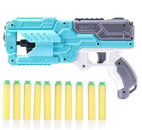 Babyhug Dart Gun with 6 Rotating Drum & 10 Soft Bullet Darts - Blue ...