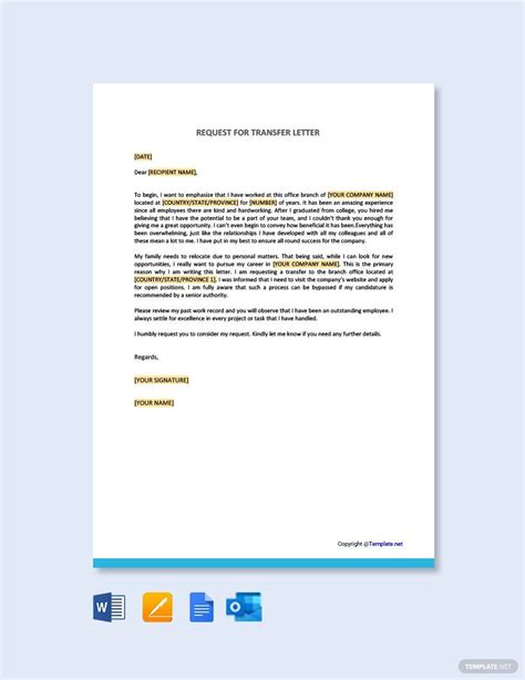 Image result for Work Transfer Letter Sample
