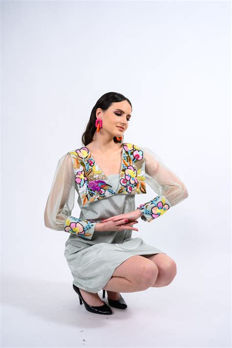 Embellished Collar A-line Dress – Label Dee