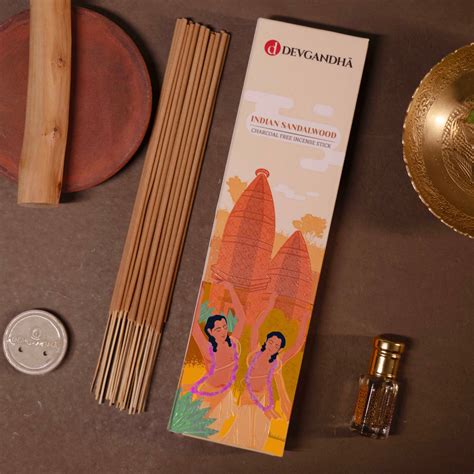 Indian Sandalwood Charcoal-Free Incense Sticks | 100 GM (Approx. 50 st ...