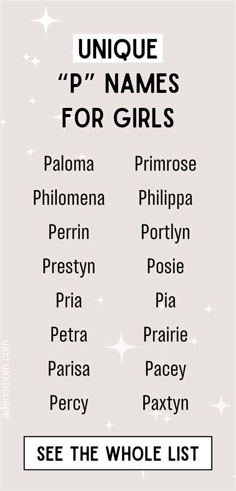 The 50 Best Girl Names that Start with P for 2025