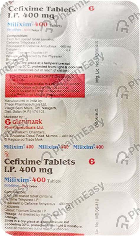 Milixim 400 MG Tablet (10): Uses, Side Effects, Price & Dosage | PharmEasy