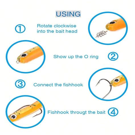 Soft Lure Bait Spring Twist Lock Outdoor Fishing Crank Hook Centering ...