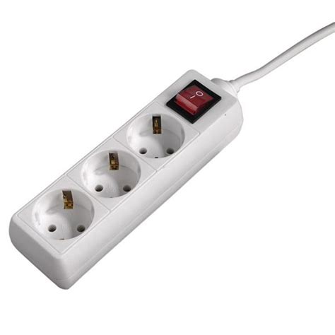 Produžni kabl sa 3 utičnice i prekidačem beli Hama 108815 | Volim svoj dom