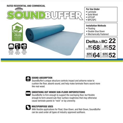 SOUND BUFFER 1.2mm Underlay for Gluedown & Click LVT, LVP, SPC