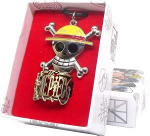 ComicSense Metal One Piece Yellow Straw Hat Necklace and Ring Gift Pack ...