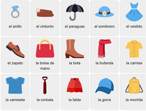 Clothes in Spanish - Vocabulary Game - Ekvis.com