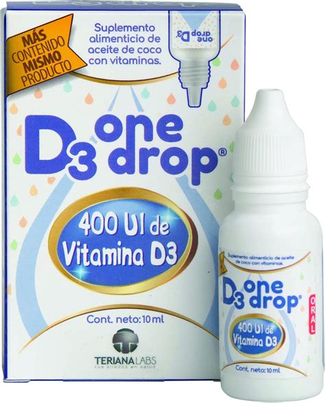 Vitamina D3 ONEDROP frasco 10mL, 400Ui : Amazon.com.mx: Salud y Cuidado Personal
