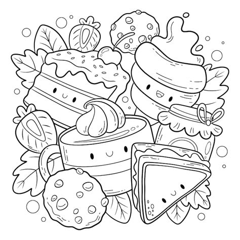 Kleurplaat eten Afbeeldingen - Gratis downloaden op Freepik