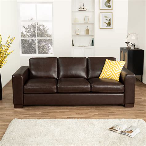 Naomi Home Freya Oversized Genuine Leather Sofa - Ultimate Comfort ...