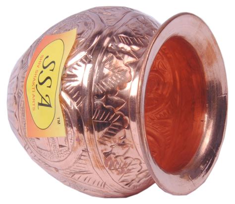 Pure Copper Designer Kalash/Lota with Swastika & Om Design No.7 Volume ...