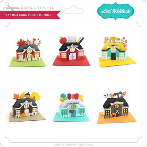 5X7 Box Card House School - Lori Whitlock's SVG Shop