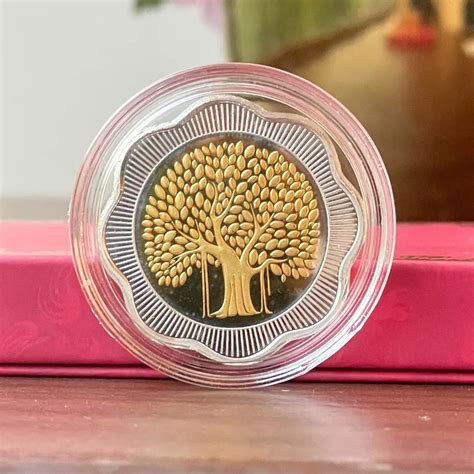 Banyan Tree Tri-Colour Silver Coin 5gm – 999 Purity – Chotteylal and Sons