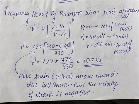 2. A train moving at 40 m/s approaches a crossing bell whose frequency ...