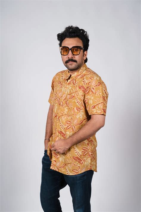 Tropical Print Yellow Kalankari Shirt – Indysutra