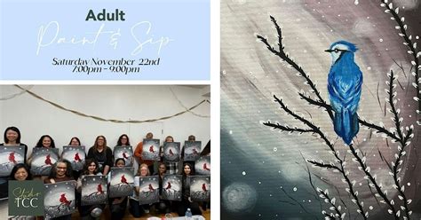 Paint & Sip Night - Blue Jay in Nature, Studio TCC Upper Village ...