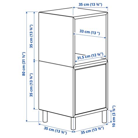 EKET cabinet combination with legs, white dark grey-blue/wood, 35x35x80 ...