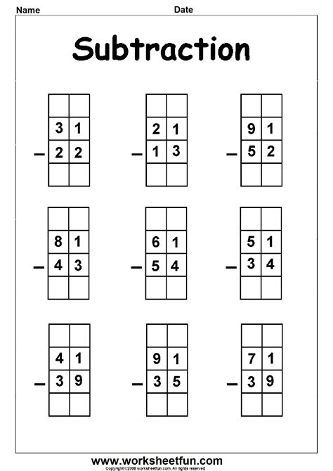 Printable Subtraction Worksheets With Borrowing - Printable Worksheets