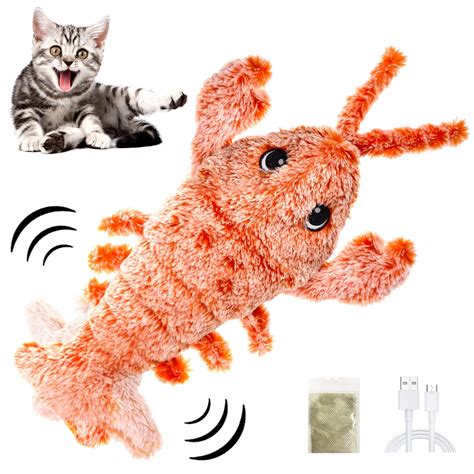 Buy Yoochee Electric Moving Lobster Cat Toy, Flopping Plush Lobster Cat ...
