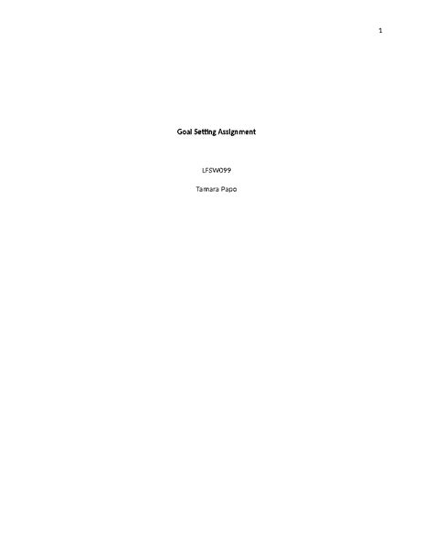 Image result for Goal Setting Assignment