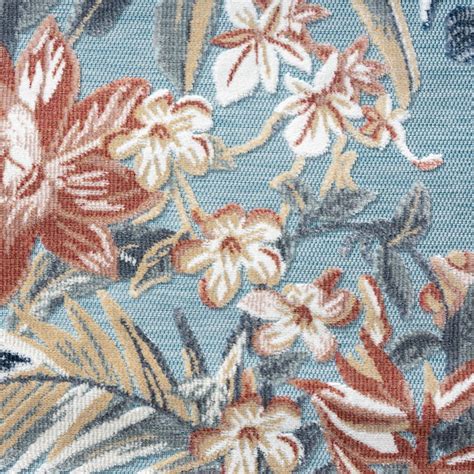 Tayse 9 X 12 (ft) Aqua Indoor/Outdoor Floral/Botanical Coastal Area Rug ...