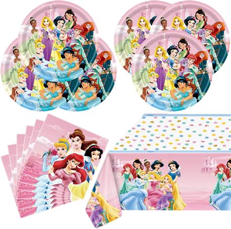 Amazon.com: GeRRiT 41pcs Princess Birthday Party Supplies ,20 Plates ...