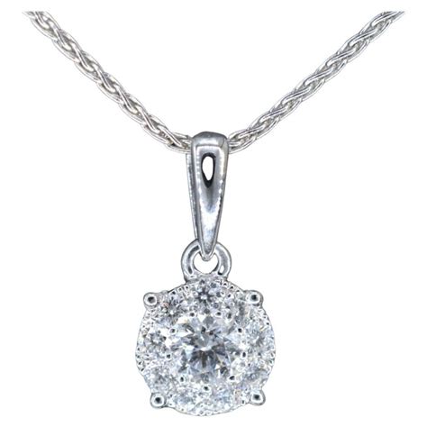 White Gold Necklace and Pendant Set with Brilliant Cut Diamonds For ...