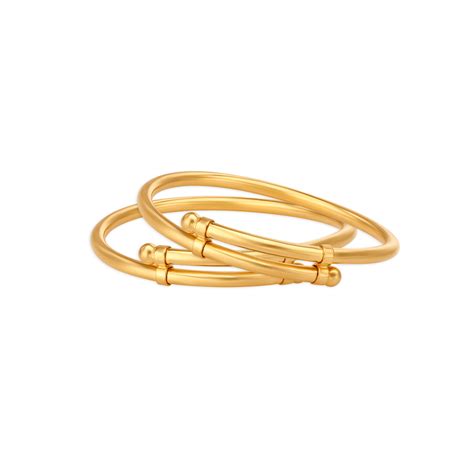 Contemporary Plain Gold Bangle for Kids