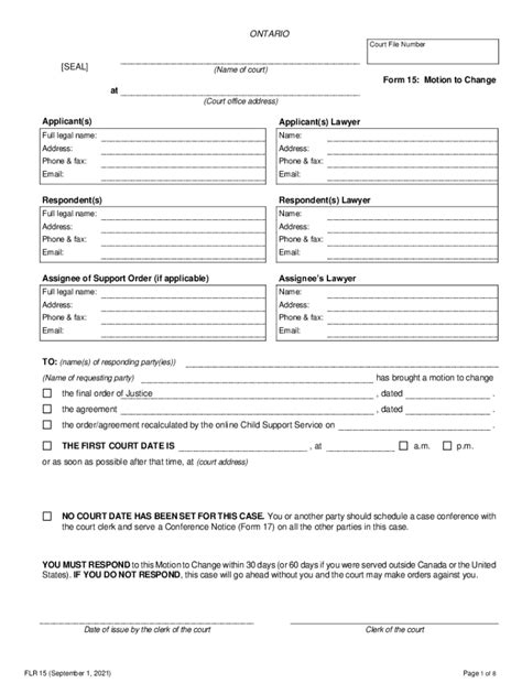 2021-2026 Form Ontario FLR 15 - Blank Fillable Template | Fill Out ...