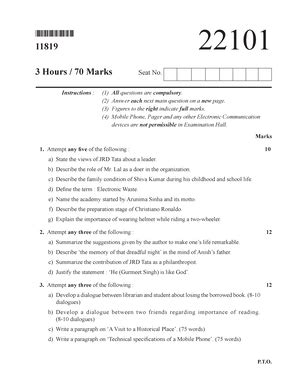 LAST Minute Revision FOR Class - XII - Name of the Student ...