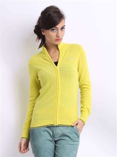 Buy United Colors Of Benetton Women Yellow Cardigan - Sweaters for ...