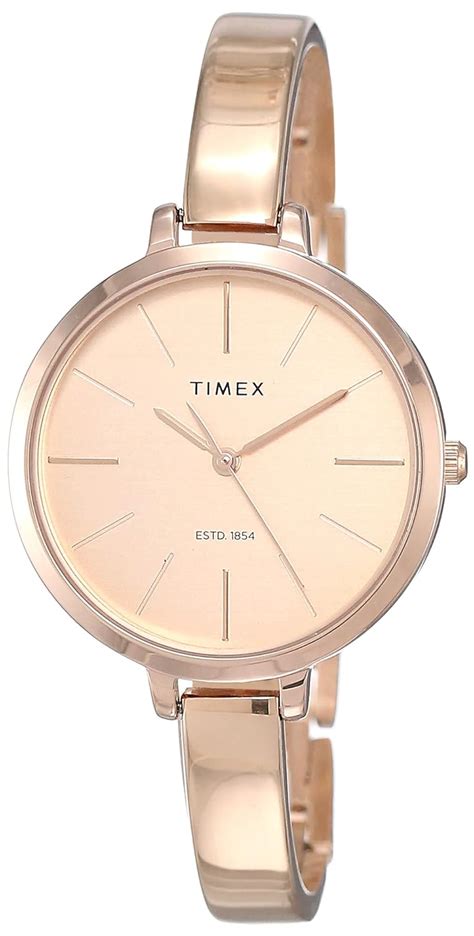 TIMEX Analog Watch for Women with Rose Gold Round Dial & Rose Gold ...
