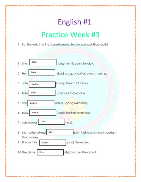 Practice Week - Tema interesante - English Practice Week # 3 1. Put the ...