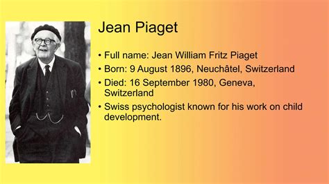 4 Stages of Cognitive Development by Jean Piaget | PPTX