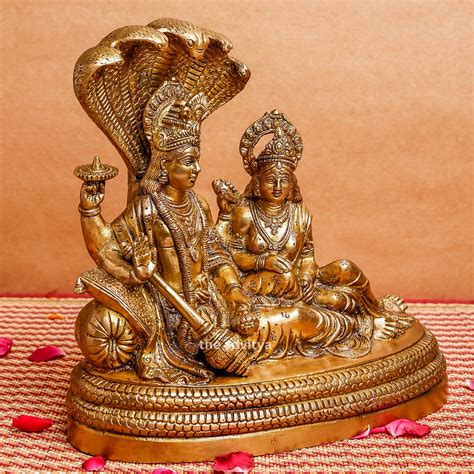 The Advitya | Brass Vishnu Laxmi Statue | Vishnulaxmi