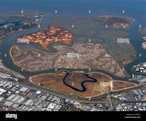 Aerial view Bair Island Redwood City California tidal marsh Stock Photo ...