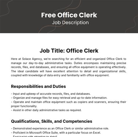 Clerk Job Description