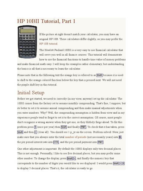 Image result for HP 10bii  Basics