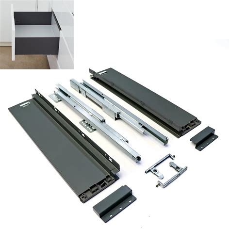 ABRO Mild Steel Slim Drawer Box System with Decorative Cover & Soft ...