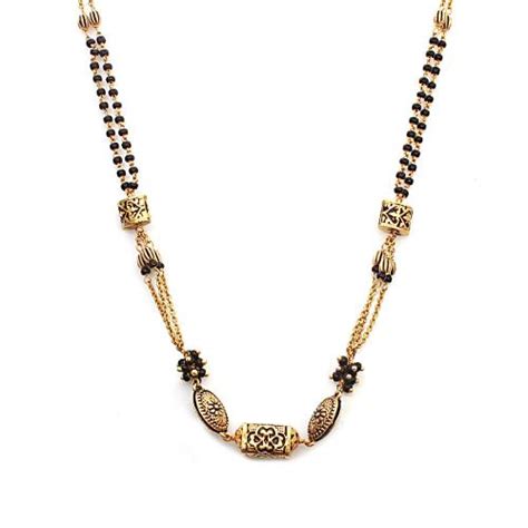 22kt Gold Black Beaded Mangalsutra Design